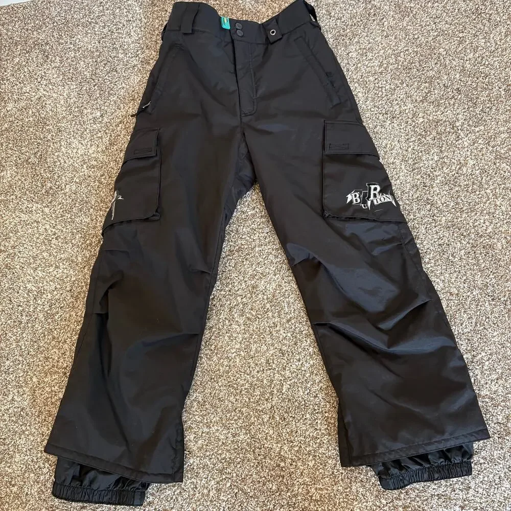 Burton Youth M Snowboard Pants Black Insulated Cargo Waterproof Ski Boys Girls